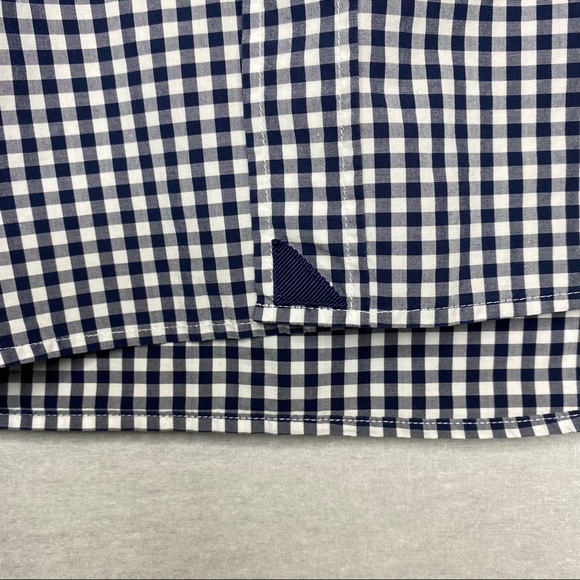 Untuckit Button-Down Blue & White Gingham Check Shirt Men’s Size Large - Picture 9 of 9
